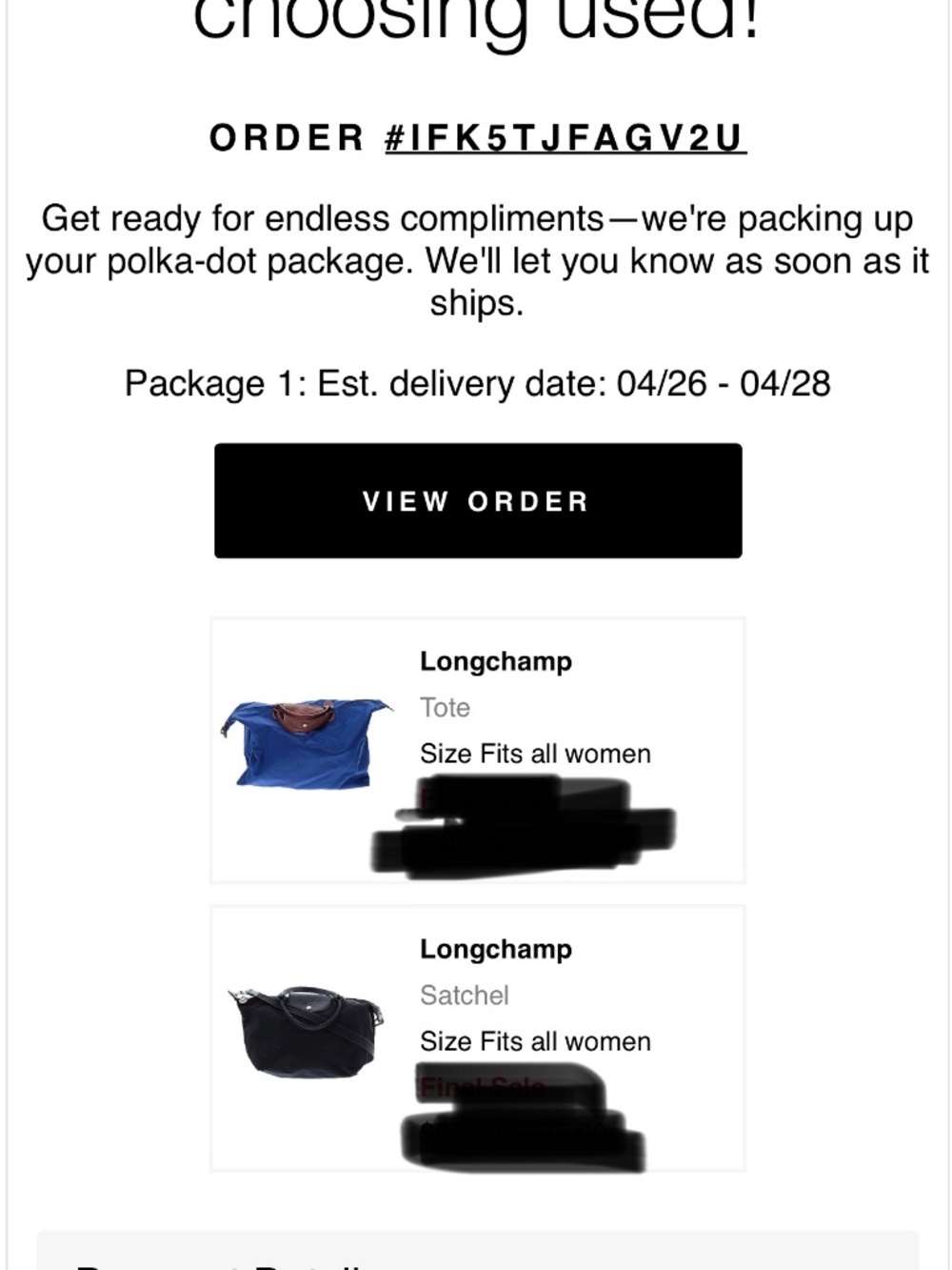 Longchamp Le Pilage MED all black crossbody - Picture 14 of 15